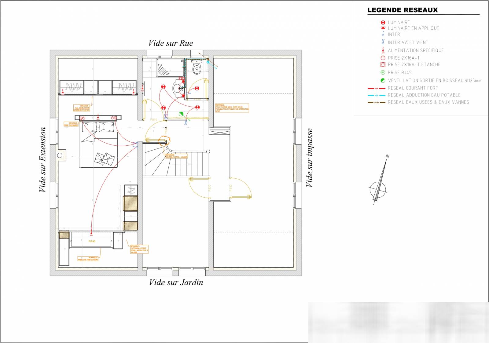 Plan d'exécution des réseaux d'une maison individuelle à Lyon