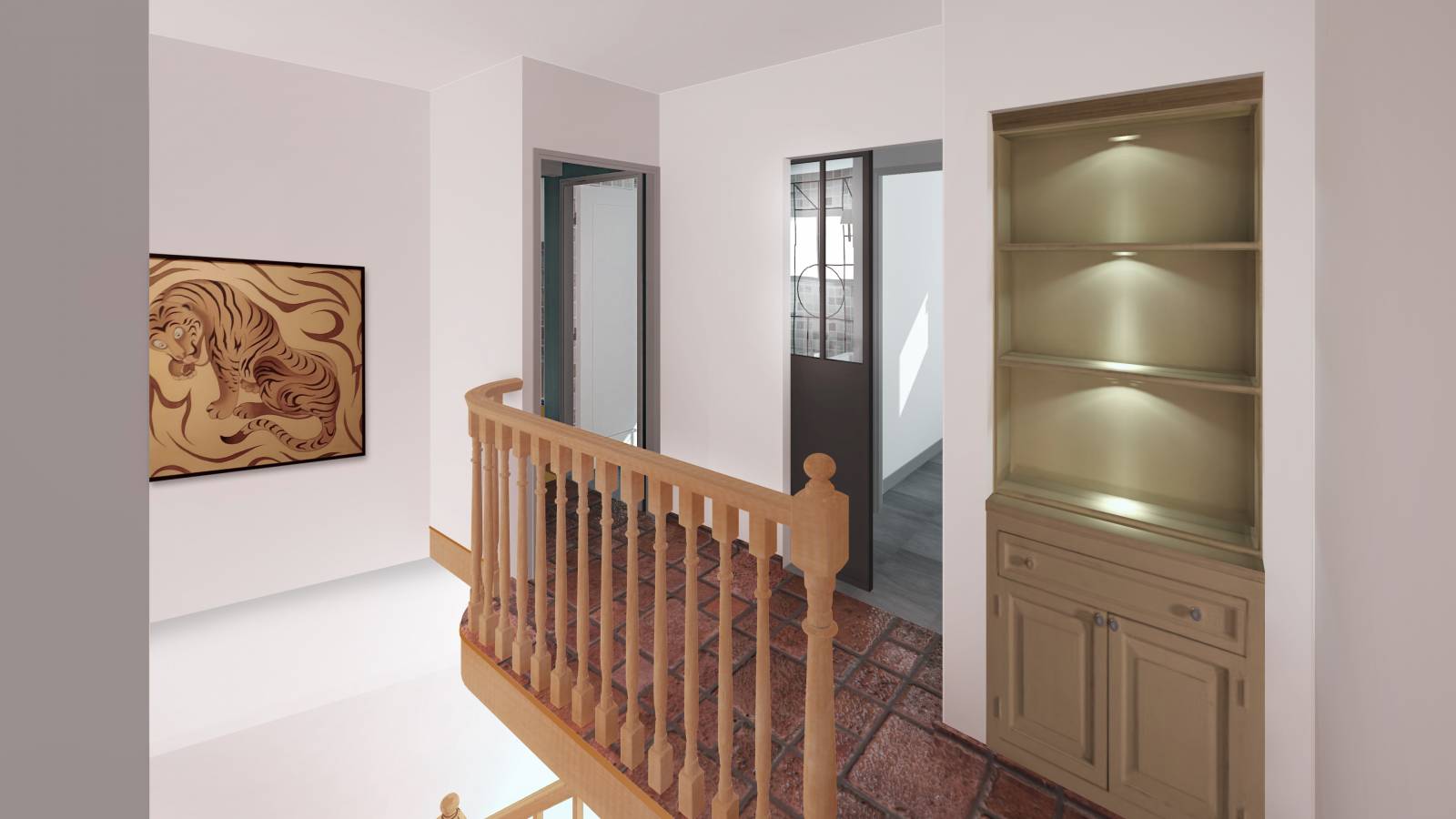Visuel 3D d'une rénovation d'une chambre parentale à Lyon