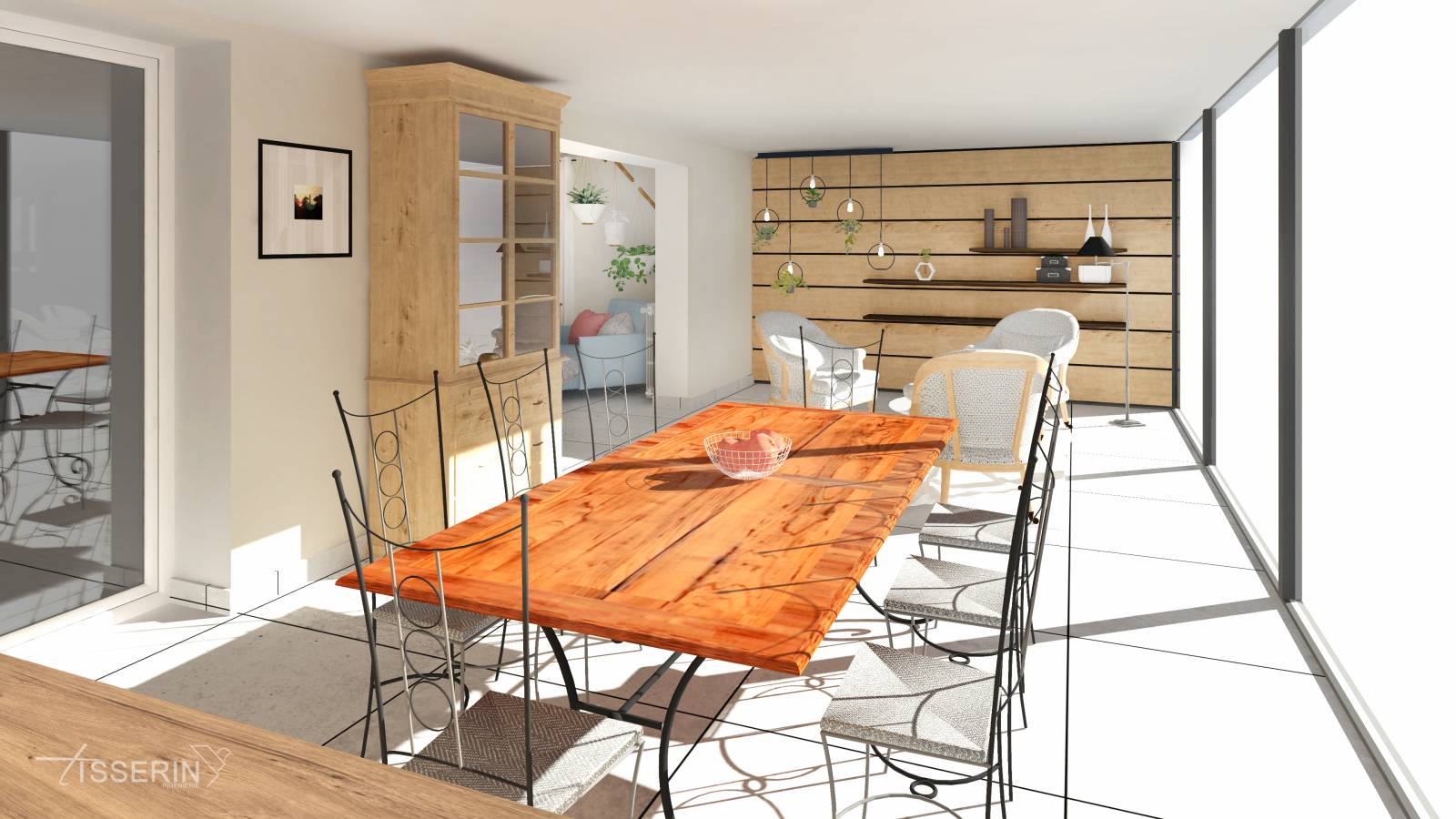 Réalisation d'un visuel 3D d'une véranda en rénovation d'une maison à Vienne