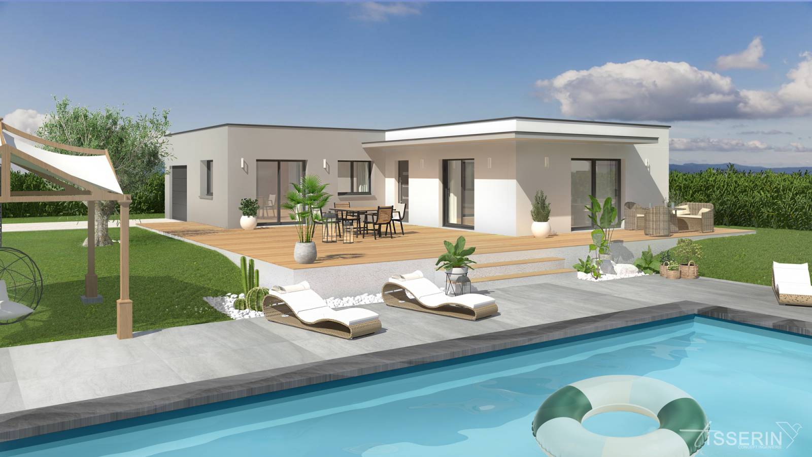 Conception d'un visuel 3D et plan d'une maison moderne à Grenoble