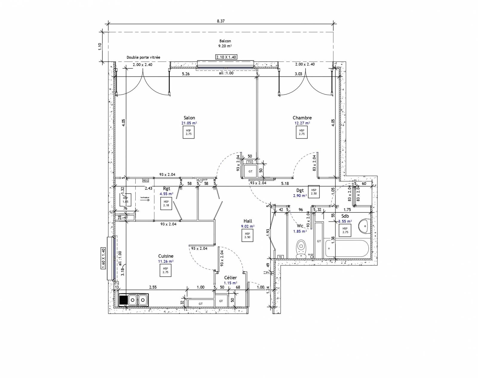 Réalisation d’un plan d’état des lieux et d’aménagement d’un appartement à Lyon