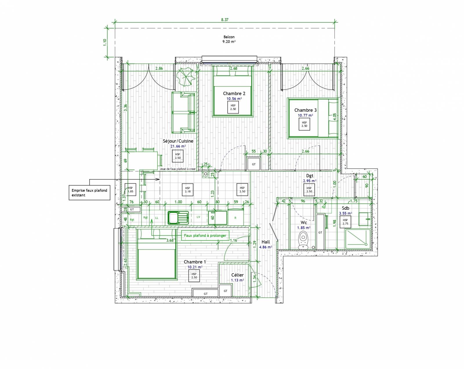 Réalisation d’un plan d’état des lieux et d’aménagement d’un appartement à Lyon