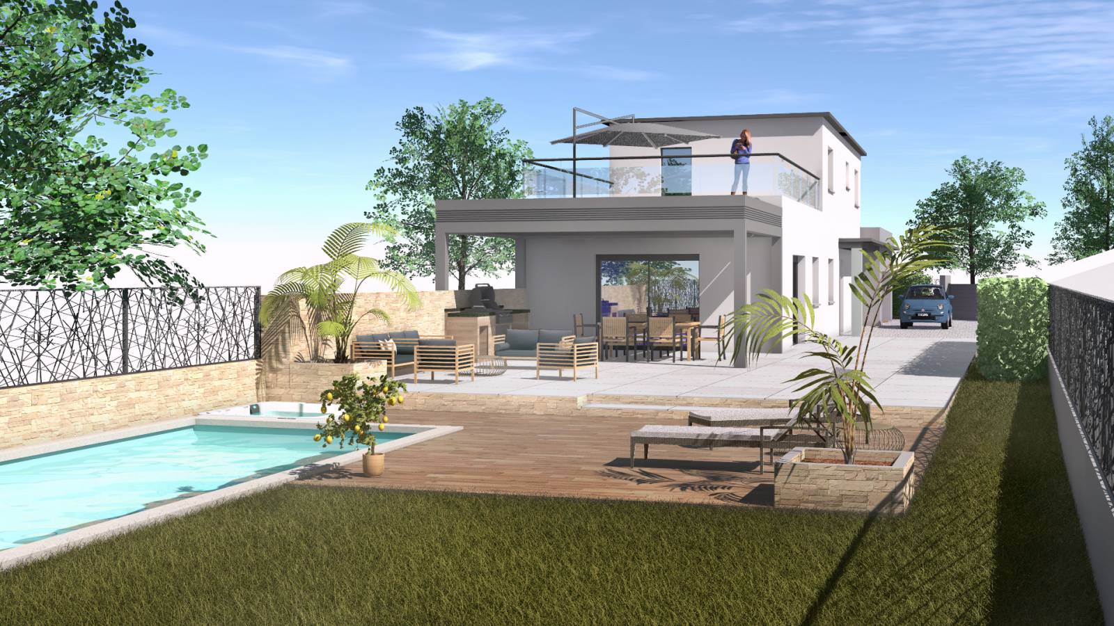 Réalisation d'une perspective 3D d'une maison neuve à Vienne