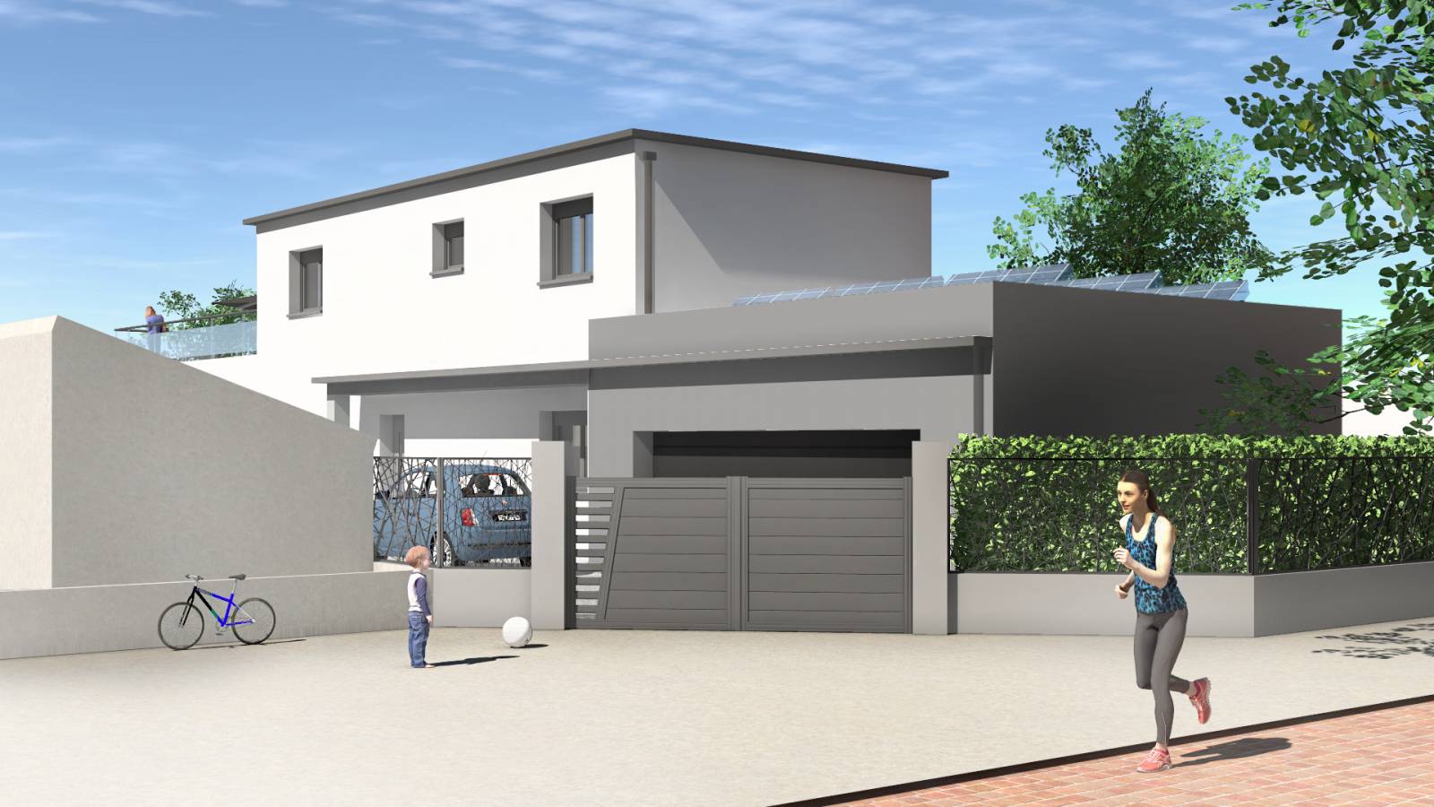 Réalisation d'une perspective 3D d'une maison neuve à Vienne