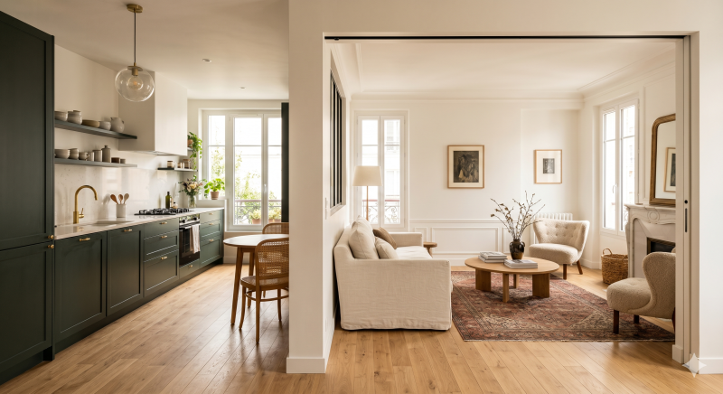 verriere coulissante galandage cuisine sejour dardilly