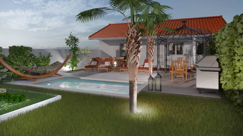 Réalisation d’un aménagement d’extérieur avec piscine creusée par un architecte à Champagne-au-Mont-d’Or